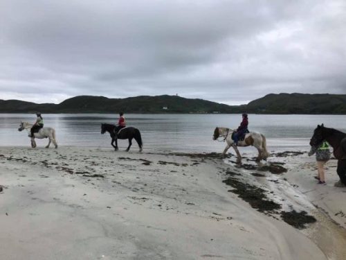 pony trekking at Morar beach