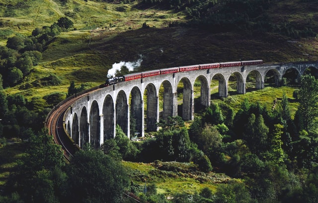 Glenfinnan Viaduct and Steam Train