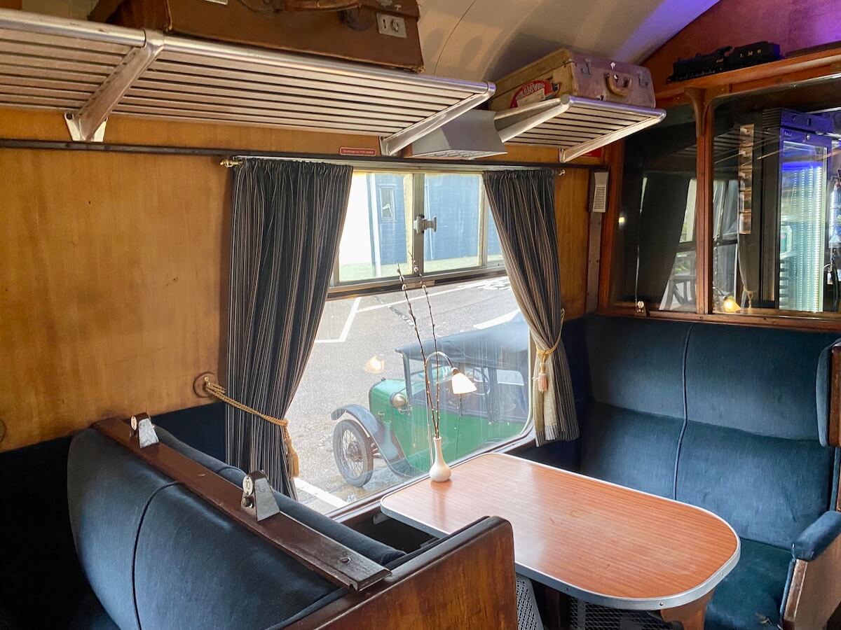 old-fashioned dining car interior